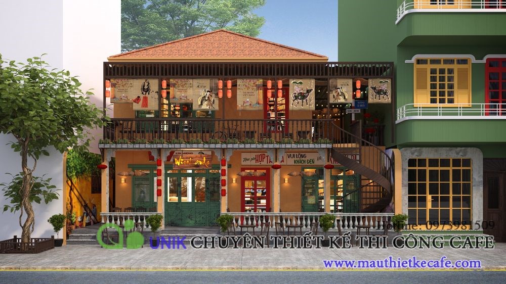 Thiết kế quán cafe phong cách Hội An Cổ Điển ấn tượng độc đáo