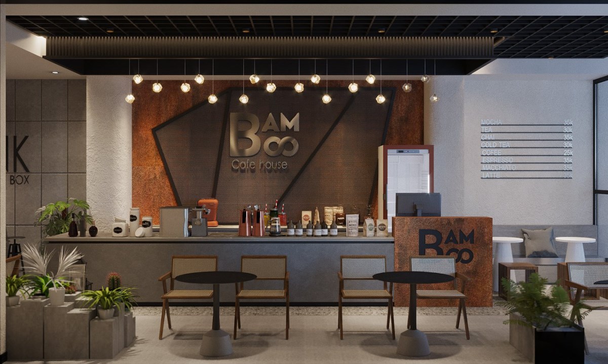 Cafe bamboo Thái Nguyên thiết kế hiện đại cá tính đậm chất riêng