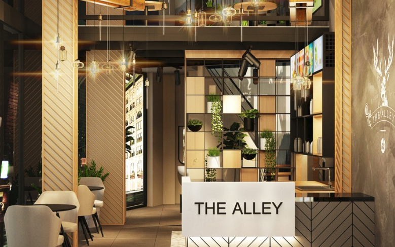 Mẫu thiết kế quán Trà sữa nhỏ Alley 2 mặt tiền lung tinh nổi bật giữa phố 72 Lạch Chay