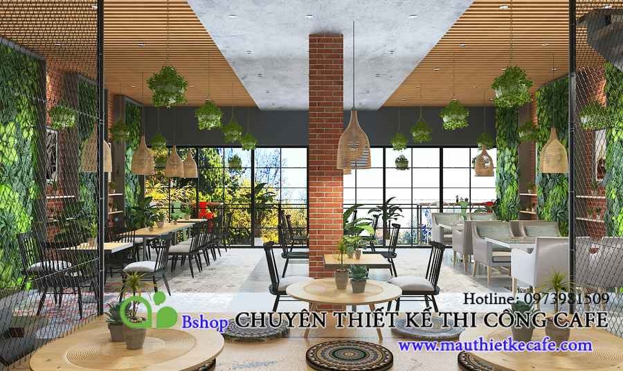 Thiết kế quán cafe chương mỹ 3 tầng đa phong cách