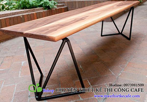 Nội thất cafe -mẫu ghế chân sắt sơn đen hiện đại