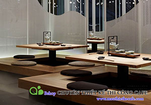 Thiết kế quán cafe đơn giản – quán trà phong cách Nhật