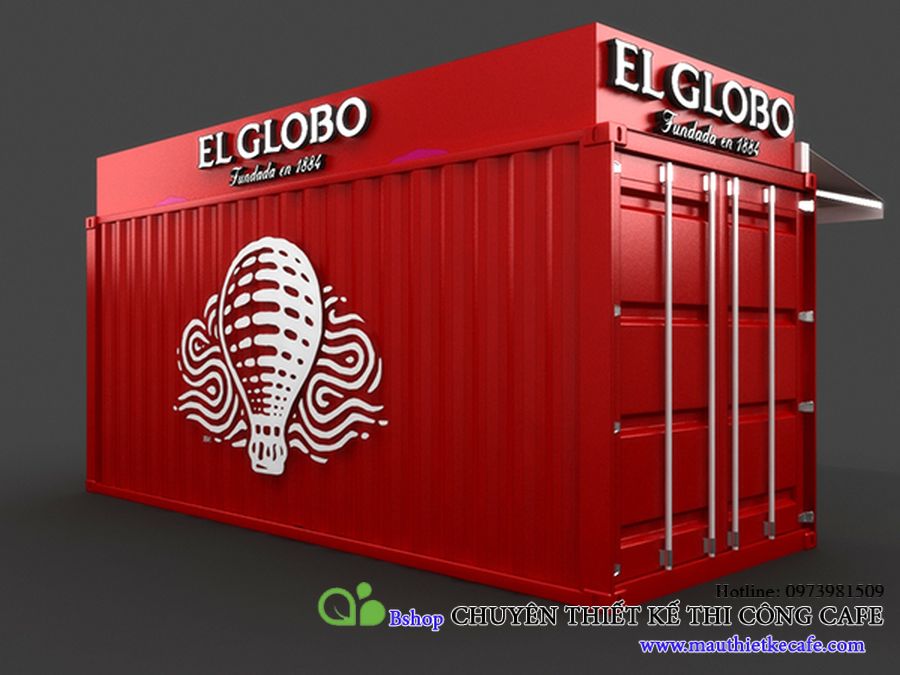 thiết kế quán cafe container tiết kiệm