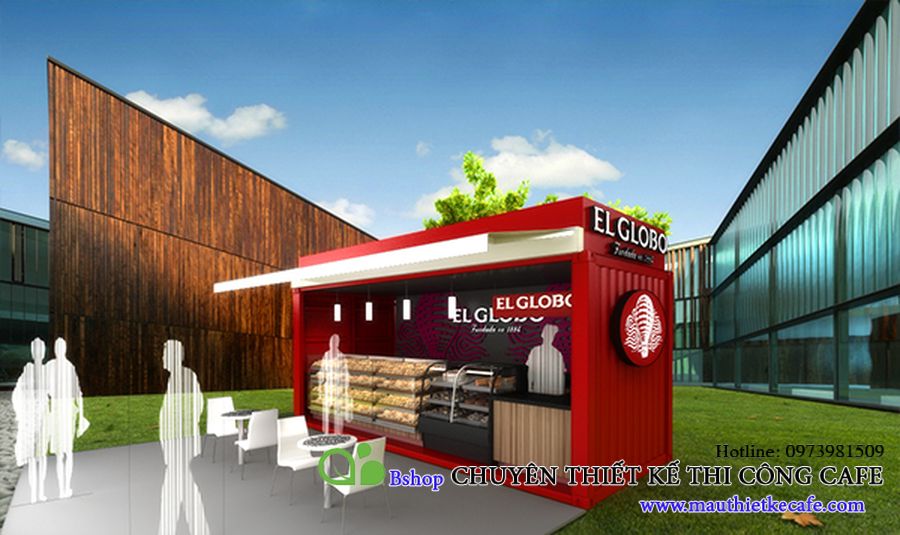 thiết kế quán cafe container tiết kiệm chi phí