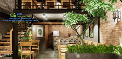 Thiết kế quán cafe Mộc Châu sang trọng sáng sủa