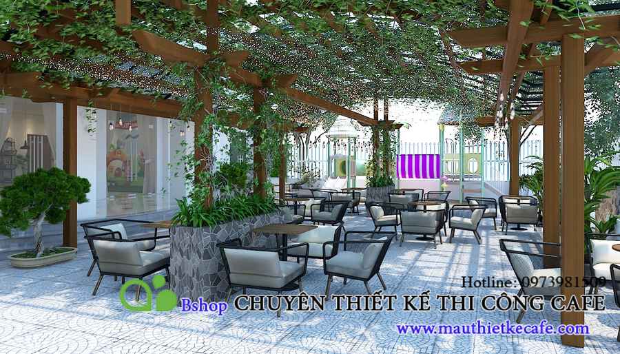 Mở quán cafe sân vườn nhỏ cần không gian xanh lấy cây cối làm chủ đạo