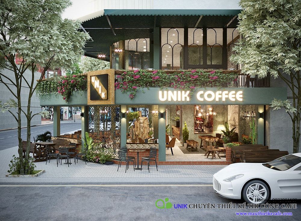 Thiết kế quán cafe phong cách Vintage cổ điển- Unik coffee